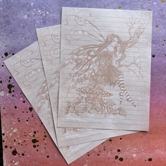 Vintage 90s Amy Brown Autumn Day dream 1999 Fairy Stationery Paper Sheets