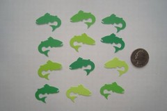 50 TROUT FISH DIE CUTS PUNCHES CONFETTI PARTY BLUE BROWN GREEN GRAY YOU CHOOSE