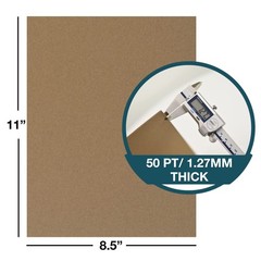 Samsill Chipboard Sheets 8.5 X 11 Inches 50 Pack Acid 0.057 Heavy Weight Brown