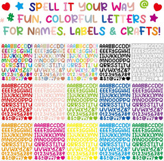 1600Pcs Letter Stickers 20 Sheets Alphabet Stickers 1 Inch Vinyl Self-Adhesive W
