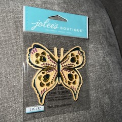 Jolee’s Boutique Adhesive Laser-Cut Wood Embellishment-Butterfly