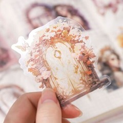 Vintage Gemstone Lady Stickers PET 30PCS Scrapbooking Decal Diary DIY Butterfly