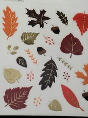 AUTUMN STICKERS «COLORFUL LEAVES» 52 PIECES TOTAL