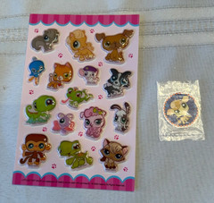 Vintage Littlest Pet Shop stickers puffy and 1 mail in sticker