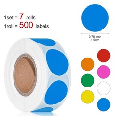 3500 Pcs Colored Dot Stickers, 3/4″ Label Sticker round Color Coding Labels