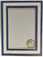BLUE/WHITE BORDER Die-Cut “Frame Ups”(5”x6-1/2”)MME •Lines•Nautical•Stripes•