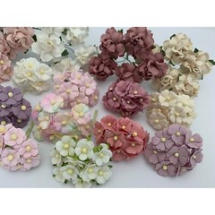140 Mixed Colors Sizes Pastel Tone Wedding Craft Paper Flower (TH-140/QA7)