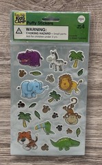 Vintage Busy Kids Camp Zoo Safari Jungle Animals Puffy Stickers NEW