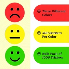 1000 PCS Happy and Sad Smiley Face Reward Stickers for Kids – 1 Inch Round Class
