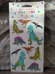 Vintage 1990s MRS. GROSSMAN’S Stickers Colorful Dinosaurs 3 Sheets NIP &NOS
