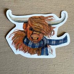 HIGHLAND COWS, 50 stickers, animals, cute, mini cow, decal