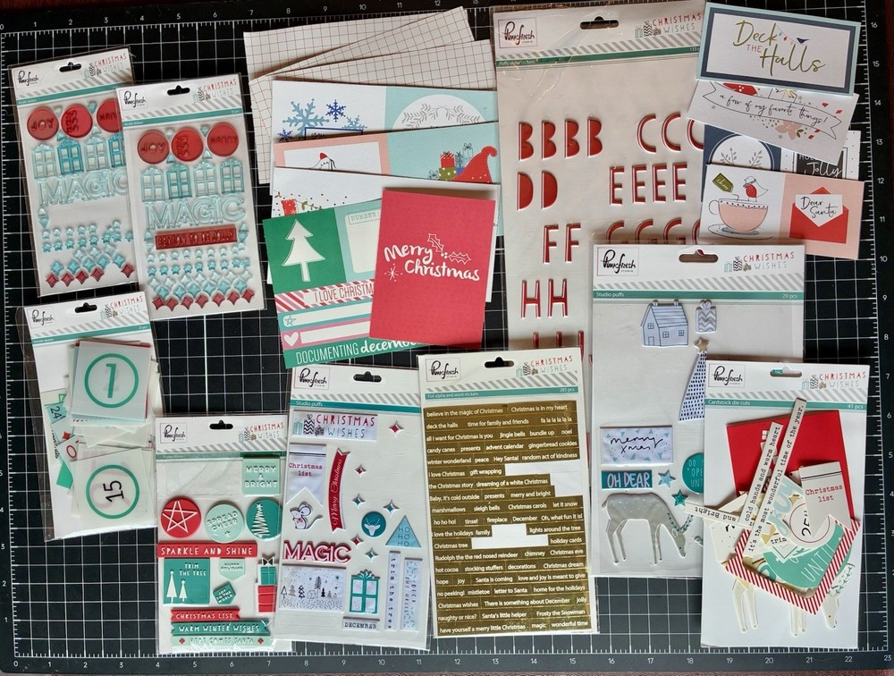 PinkFresh Studio CHRISTMAS WISHES Acetate, Puffs, Acrylic Sticker, Die Cuts LOT