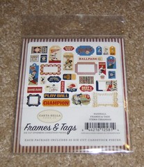 Echo Park/Carta Bella DieCut Assortment ~ Baseball …Frames/Tags