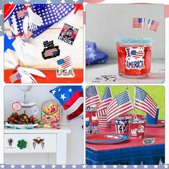 Patriotic Sticker Bulk Lot 100 Assorted 4th of July American Flag Vinyl Decals