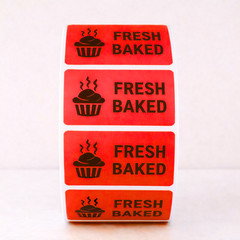 50 Fresh Baked Stickers Labels 2×1 Kraft Bakery Packaging Food Cottage Industry