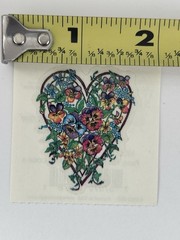 Vintage PSX Designs Stickers (9 – 2″ x 2″ Stickers) Pansy Heart NEW