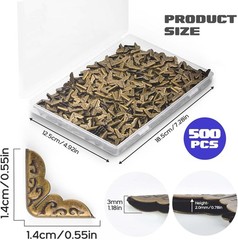 500PCS Bronze Book Corner Protectors Metal Vintage Iron Decorative Photo Album
