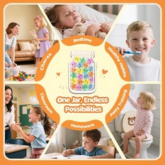 Magnetic Reward Jar for Kids, 25 Star Tokens, Classroom Behavior Chart