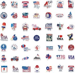 100 Pcs 4th of July Patriotic Waterproof Vinyl Stickers for Water Bottles Lap…