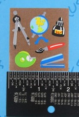 Vintage Sandylion School Supplies Sticker Mod Dark Brown Back Rare