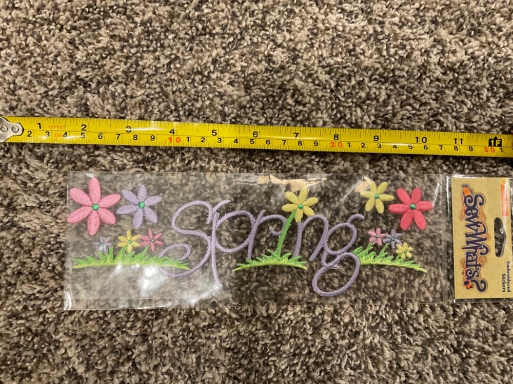 SEW WHAT’S 9″ Embroidered Stickers Embellishments Spring Seasons