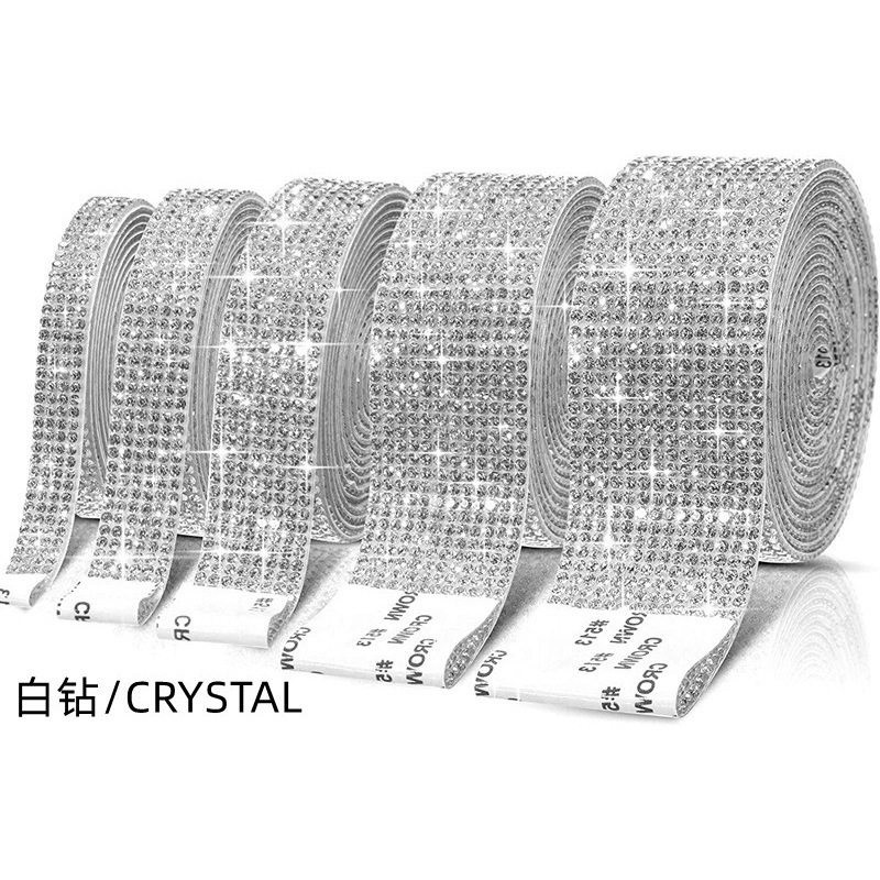 Self Adhesive Sparkling Rhinestone Ribbon Strips Crystal Sticker Trim DIY Decor