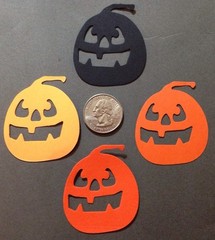 JACK-O-LANTERN Die-Cut(6pc) 1-3/4″x2″•Pumpkin•Black/Orange•Scary •Halloween•Face