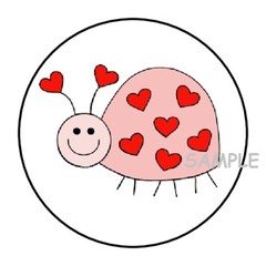 30 CUTE LADYBUG WITH HEARTS ENVELOPE SEALS LABELS STICKERS 1.5″ ROUND LADY BUG