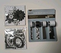 Creative Memories Black & White Paper Flowers, Frames, Paper Ribbon Scrapbooking
