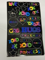 Mrs Grossman’s Glitter GAB Girly XOXO Princess Scrapbook Stickers 2 Sheets 6.5×4