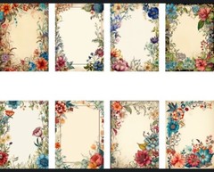 16 Pcs Boho Flower Tags Junk Scrapbook USA Seller