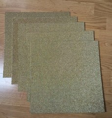 5 The Paper Studio Corrugated Cardboard Gold Glitter Craft/Scrapbook Sht 12″x12″