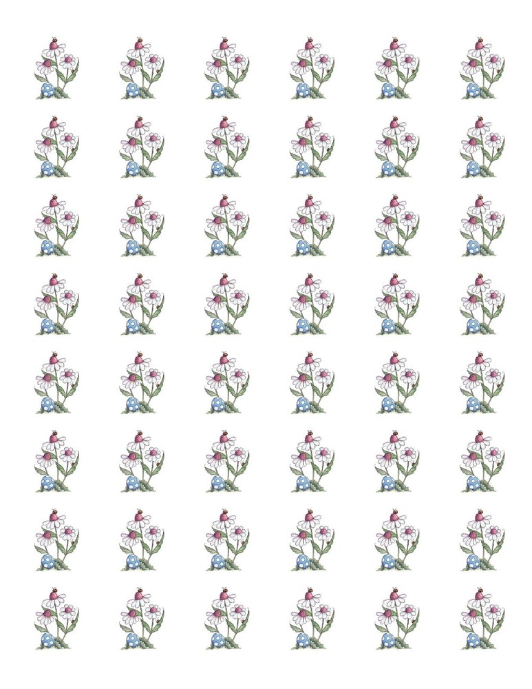 48 WHITE DAISIES FLOWERS ENVELOPE SEALS LABELS STICKERS 1.2″ ROUND