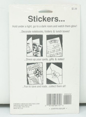 Vintage Forget Me Not Monster Alien Stickers 2 Sheets New Glow in The Dark