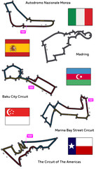 Formula 1 24 Tracks Sticker Sheets Set – F1 Circuits, Flags & Track Names, 2026