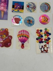 Vintage 1980’s LISA FRANK Sticker Lot Strips Light Switch Covers Circles Hearts