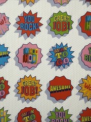 TEACHER REWARD Stickers (24pc)AGC•Saying•Great Job•School•You Rock•Card Making•