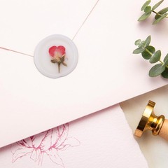 20Pcs Dry Floral Rose Wax Seal stickers Self Adhesive Envelope Seal Stickers