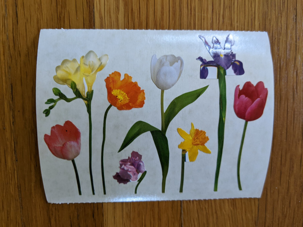 Vintage 1998 Mrs Grossman’s Spring Flowers Stickers Tulip Iris Daffodil II