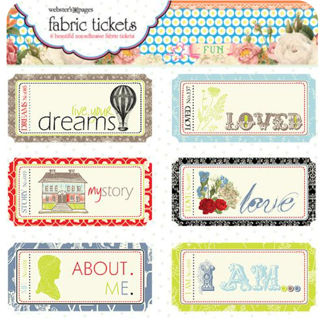 NEW Webster’s Pages Fabric Tickets ALL ABOUT ME FT1500