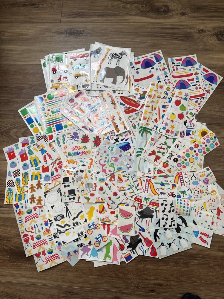Vintage Rare 80s 90s Giant Mrs Grossman Scrapbook Huge Sticker Lot Of Sheets