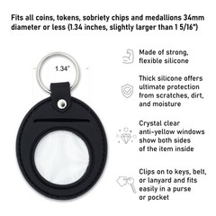 AA Coin Holder Keychain | Displays Both Sides of Sobriety Chips, Medallions, Rec