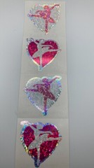 Hambly Studios Prismatic Glitter BALLERINA IN HEART Stickers