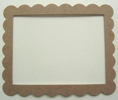 {6} SCALLOP FRAME – Bare Picture Frames Chipboard Die Cuts – 3 3/4″ x 4 3/4″