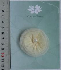 TUTU Lace Flower CREAM – Single – Pearl Centre 50mm CC NJC