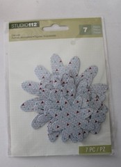 K&Company Studio112 7PC Silver/Green/Red Dazzle Flower Die-Cuts Scrapbook Crafts