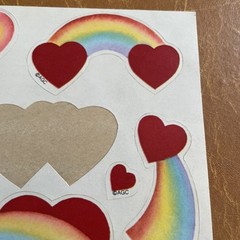 Vintage 80s AMERICAN GREETINGS CORP Sticker Sheet Cute Rainbow Heart Love Cute
