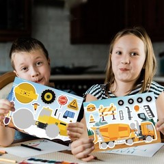 24 Sheets Make Your Own Construction Vehicle Stickers for Kids Boys,