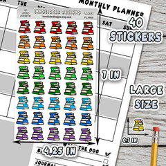 Books Stickers, Mini Icon Reminder Planner stickers, Journals, Scrapbooks