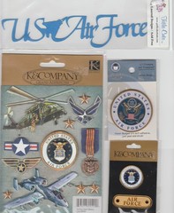 🛩️K & COMPANY » AIR FORCE » PLANE✈️-MEDALS🎖️-STARS⭐-SCRAPBOOKING STICKER LOT🚁